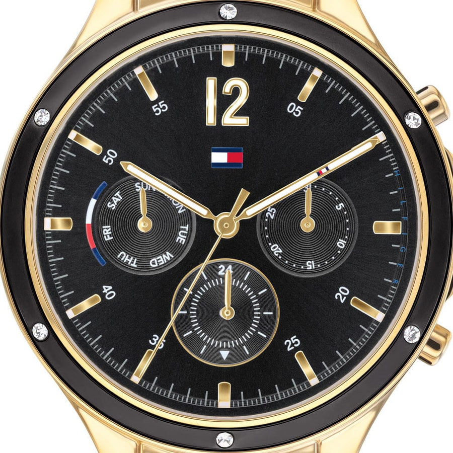 Tommy Hilfiger Eve Chronograph Quartz Black Dial Black Silicone Strap Watch For Women - 1782282