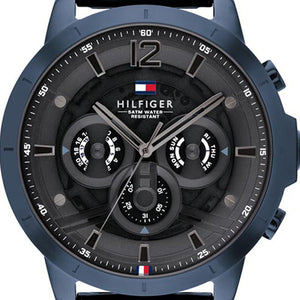 Tommy Hilfiger Luca Chronograph Grey Dial Blue Steel Strap Watch For Men - 1710493