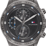 Tommy Hilfiger Trent Chronograph Grey Dial Grey Steel Strap Watch For Men - 1791806