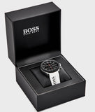 Hugo Boss Velocity Black Dial White Rubber Strap Watch for Men - 1513718