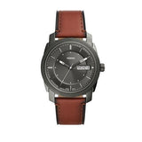 Fossil Machine Chronograph Black Dial Brown Leather Strap Watch for Men - FS5234