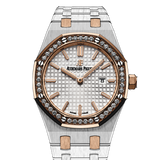 Audemars Piguet Royal Oak Quartz Diamonds White Dial Two Tone Steel Strap Watch for Women - 67651SR.ZZ.1261SR.01