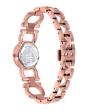 Emporio Armani Retro Quartz Silver Dial Rose Gold Steel Strap Watch For Women - AR1776