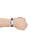 Coach Slim Easton Silver Dial Brown Leather Strap Watch for Women - 14502694