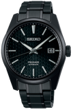 Seiko Presage Sharp Edged Series Black Dial Black Steel Strap Watch For Men - SPB229J1