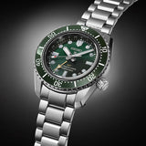 Seiko Prospex GMT Divers Automatic Marine Green Dial Silver Steel Strap Watch For Men - SPB381J1