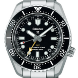 Seiko Prosprex Dark Depths GMT Automatic Black Dial Silver Steel Strap Watch For Men - SPB383J1