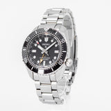 Seiko Prosprex Dark Depths GMT Automatic Black Dial Silver Steel Strap Watch For Men - SPB383J1