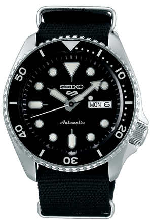 Seiko 5 Sports SKX Automatic Black Dial Black NATO Strap Watch For Men - SRPD55K3