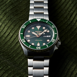 Seiko 5 Sports Automatic Analog Green Dial Silver Steel Strap Watch For Men - SRPD63K1