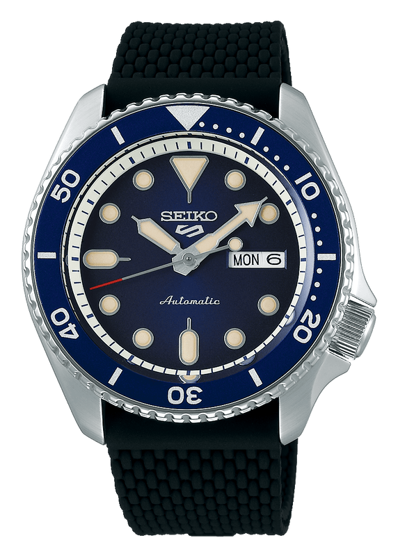 Seiko 5 Sports SKX Automatic Blue Dial Blue Silicone Strap Watch for Men - SRPD71K2