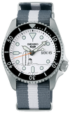 Seiko 5 Sports x Peanuts Surfboard Snoopy Limited Edition White Dial Two Tone NATO Strap Watch For Men - SRPK25K1