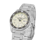 Seiko 5 Sports SKX Automatic Cream Dial Silver Steel Strap Watch For Men - SRPK31K1