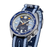 Seiko 5 Sports Honda Super Cub Limited Edition Blue Dial Two Tone NATO Strap Watch For Men - SRPK37K1