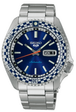 Seiko 5 Sports Petrol Blue Checker Flag Special Edition Blue Dial Silver Steel Strap Watch For Men - SRPK65K1