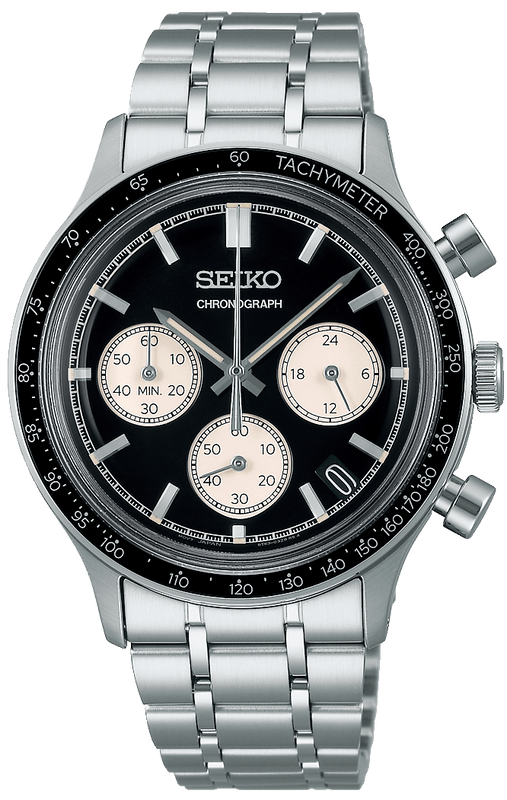 Seiko 5 Sport Black Dial Silver Steel Strap Watch for Men - SSB479P1