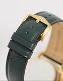 Fossil Townsman Chronograph Green Dial Green Leather Strap Watch for Men - FS5599