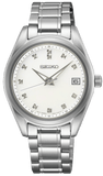 Seiko Diamond Silver Dial Silver Steel Strap Watch for Women - SUR579P1