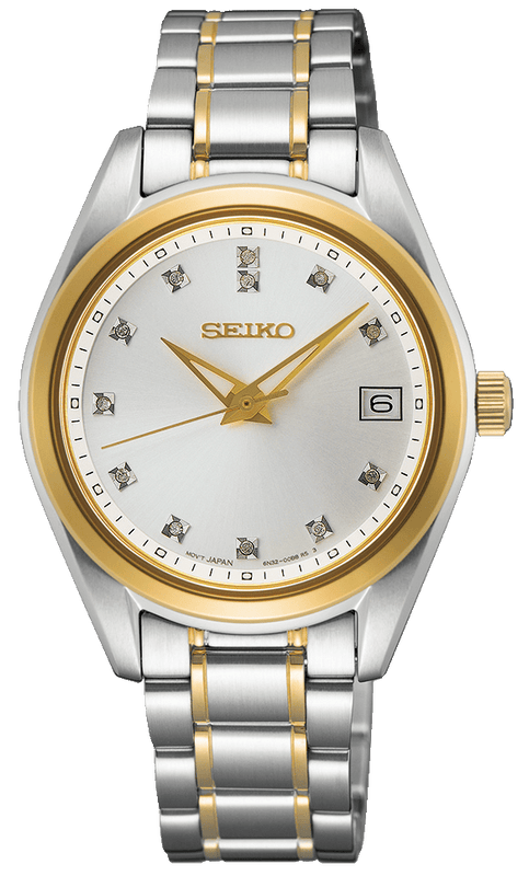 Seiko Diamond Silver Dial Two Tone Steel Strap Watch for Women - SUR582P1