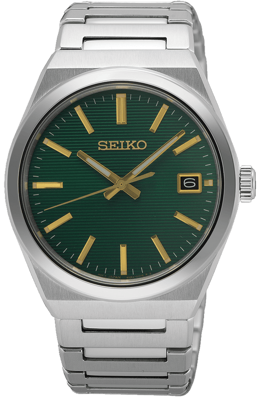 Seiko Conceptual Green Dial Silver Steel Strap Watch for Men - SUR601P1