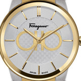 Salvatore Ferragamo Sapphire Silver Dial Two Tone Steel Strap Watch for Men - SFHP00520