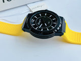 Salvatore Ferragamo F-80 Quartz Black Dial Yellow Rubber Strap Watch for Men - SFHY01522