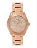 Guess G-Twist Rose Gold Dial Rose Gold Steel Strap Watch for Women - W1082L3