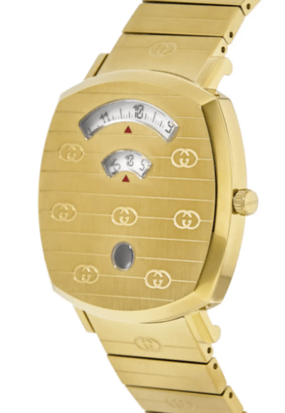 Gucci Grip Quartz Yellow Gold Dial Gold Steel Strap Unisex Watch - YA157409