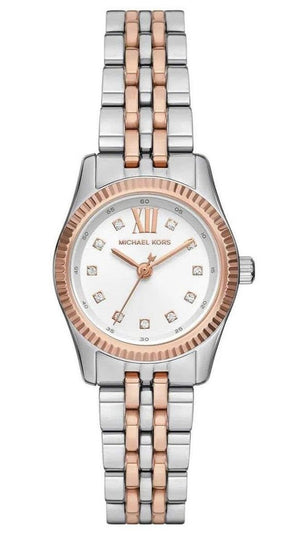 Michael Kors Lexington Three-Hand White Dial Two Tone Steel Strap Watch for Women - MK4817