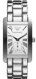 Emporio Armani Classic White Dial Silver Steel Strap Watch For Men - AR0145