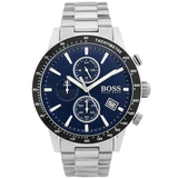 Hugo Boss Rafale Quartz Blue Dial Silver Steel Strap Watch for Men - 1513510