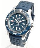 Breitling Superocean 44mm Diver Pro III Special Mariner Blue Dial Blue Rubber Strap Mens Watch - Y1739316/C959