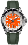 Breitling Superocean Automatic 42mm Kelly Slater Limited Edition Orange Dial Green Rubber Strap Watch for Men - A173751A101S1