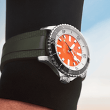 Breitling Superocean Automatic 42mm Kelly Slater Limited Edition Orange Dial Green Rubber Strap Watch for Men - A173751A101S1