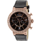 Swarovski Citra Sphere Chronograph Black Dial Black Leather Strap Watch for Women - 5055209