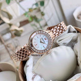 Swarovski Lovely Crystals Mother of Pearl Dial Rose Gold Steel Strap Watch for Women - 5261496