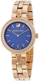 Swarovski Daytime Glittering Blue Dial Rose Gold Steel Strap Watch for Women - 5182277