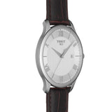 Tissot T Classic Tradition Silver Dial Brown Leather Strap Watch For Men - T063.610.16.038.00