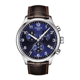 Tissot Chrono XL Classic Blue Dial Brown Leather Strap Watch For Men - T116.617.16.047.00