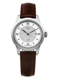 Tissot T Classic Le Locle Automatic Silver Dial Brown Leather Strap Watch For Women - T006.207.16.038.00