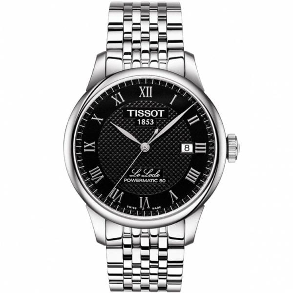 Tissot Le Locle Powermatic 80 Black Dial Silver Steel Strap Watch For Men - T006.407.11.053.00