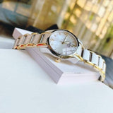 Tissot T Wave Mother of Pearl Dial Two Tone Steel Strap Watch for Women - T023.210.22.117.00