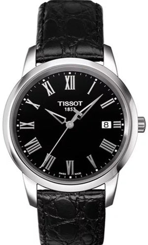 Tissot Classic Dream Black Dial Black Leather Strap Watch for Men - T033.410.16.053.01