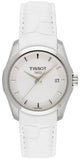 Tissot Couturier Lady Silver Dial White Leather Strap Watch For Women - T035.210.16.011.00