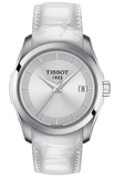 Tissot Couturier Lady Silver Dial White Leather Strap Watch For Women - T035.210.16.011.00