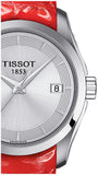 Tissot Couturier Lady Silver Dial Red Leather Strap Watch for Women - T035.210.16.031.01