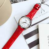 Tissot Couturier Lady Silver Dial Red Leather Strap Watch for Women - T035.210.16.031.01