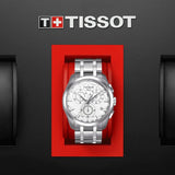 Tissot Couturier Chronograph White Dial Silver Steel Strap Watch For Men - T035.617.11.031.00