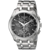 Tissot Couturier Chronograph Black Dial Silver Steel Strap Watch For Men - T035.617.11.051.00