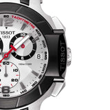 Tissot T Race Chronograph White Dial Black Rubber Strap Watch for Men - T048.417.27.037.00